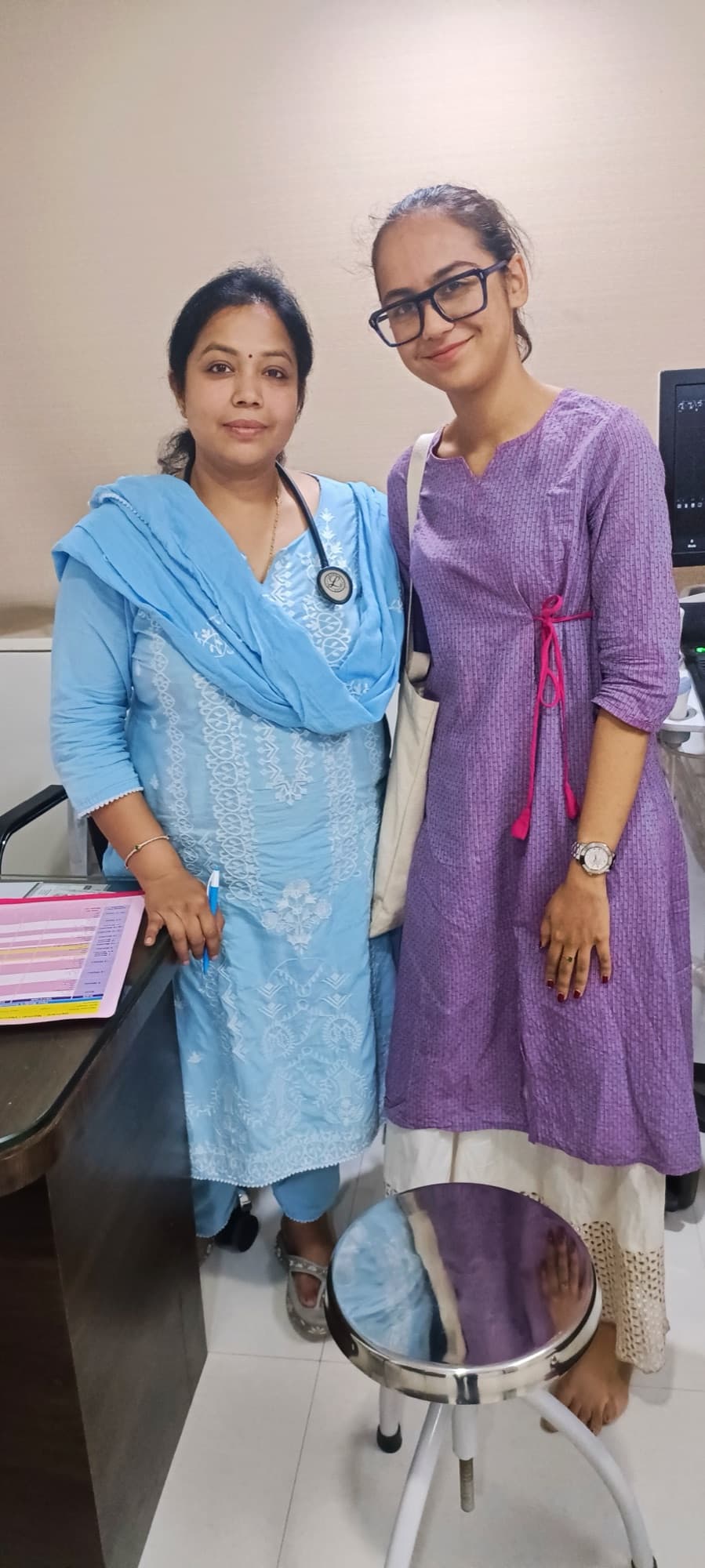 Monali with a collaborating physician