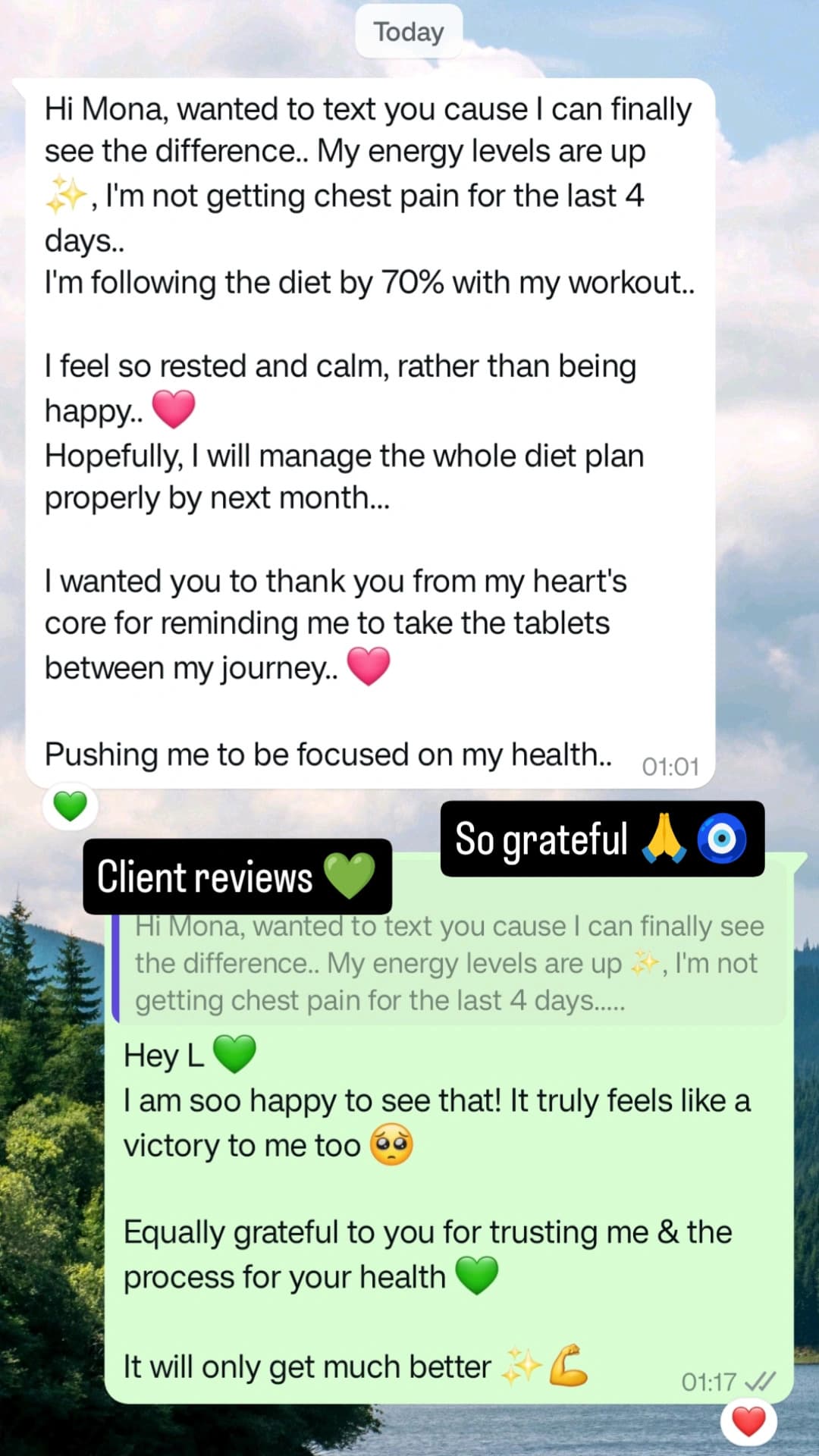 Client conversation screenshot